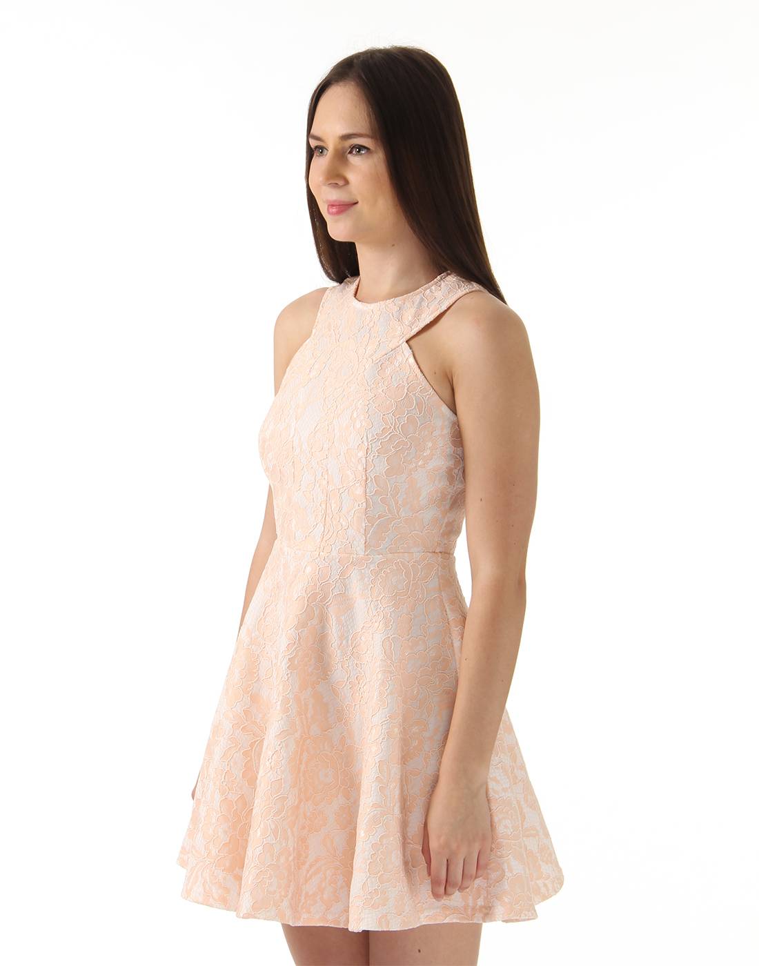 Ax Paris Women Party Peach A-Line Dress